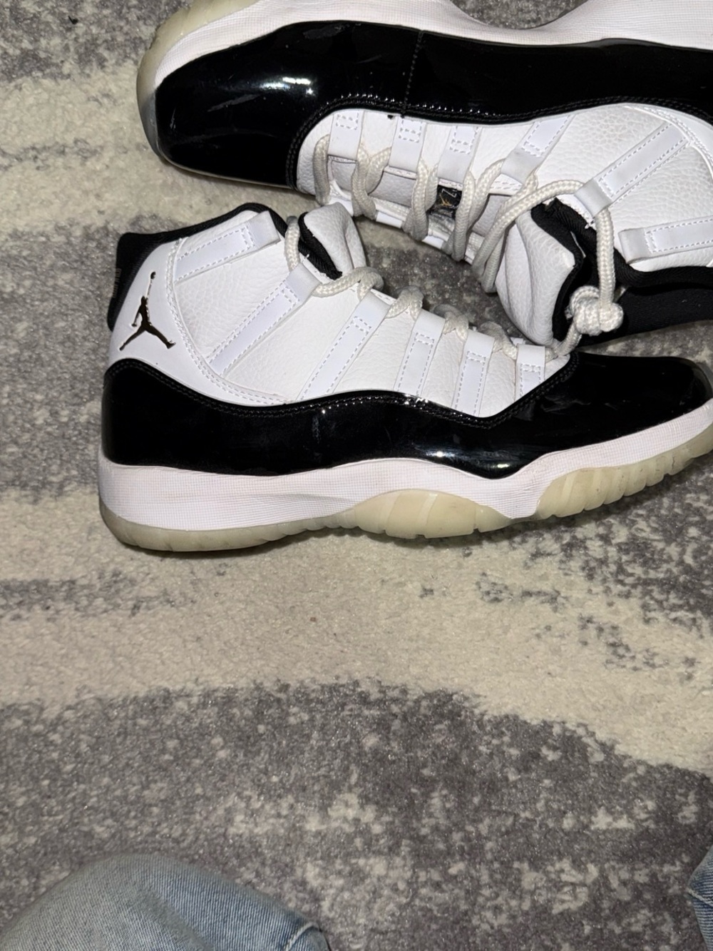 Jordan 11 Basketball Sneakers in White and Black